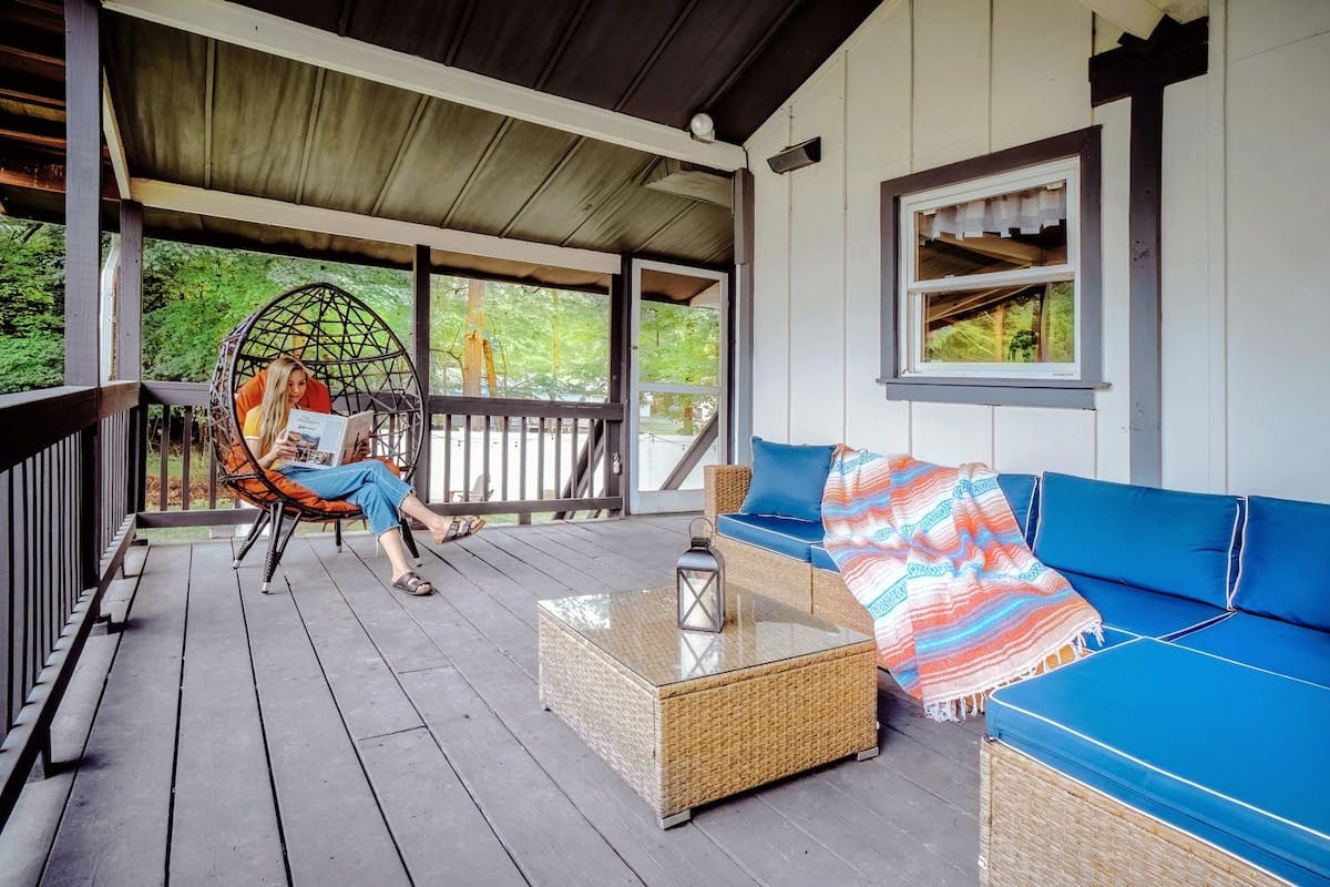 Sunrise Summit | Pocono Vacation Rental | Good memories and stories are shared here at the deck}
