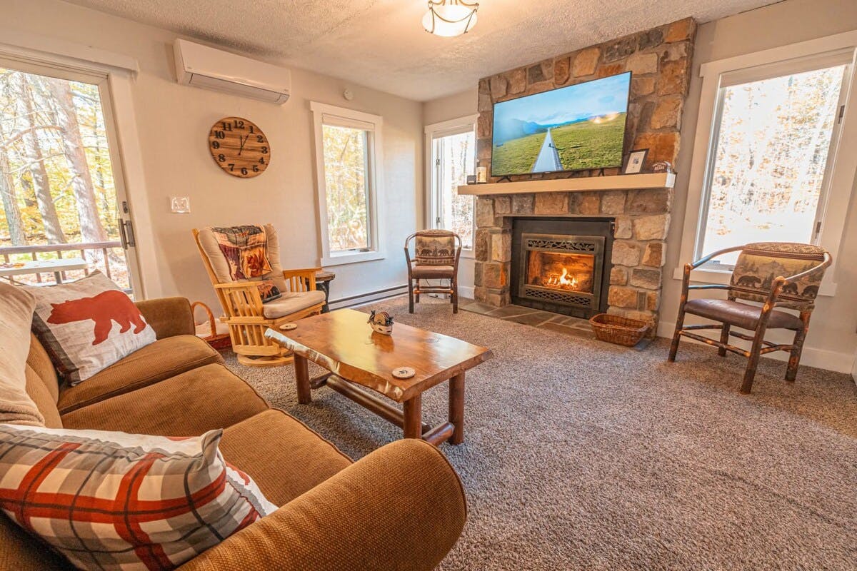 Pinecrest Retreat | Pocono Vacation Rental | Get cozy in the warm and inviting living room}
